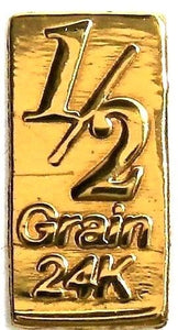 1/2 Grain .9999 Fine 24k Gold Bullion Bar