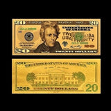 Full Set - Gold Foiled Novelty Federal Reserve Notes - $1 $2 $5 $10 $20 $50 $100