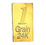 Heart of Gold - 1 Grain .999 Fine 24k Gold Bullion Bar In COA Card