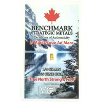 Canada Strong and Free - 1/4 Grain .999 Fine 24k Gold Bullion Bar - in COA