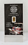 Fire and Rescue - 1 Grain .999 Fine 24k Gold Bullion Bar In COA Card